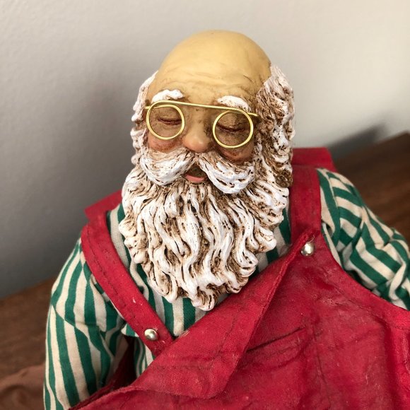 Vintage Fabric Mache Sleeping Santa by Midwest Importers of Cannon Falls - Picture 5 of 9